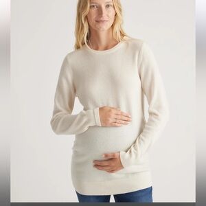 QUINCE Maternity Ivory Mongolian Cashmere Sweater